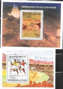 Chad Souvenir Sheets C190, C194, cancelled . Olympics, Space - Viking