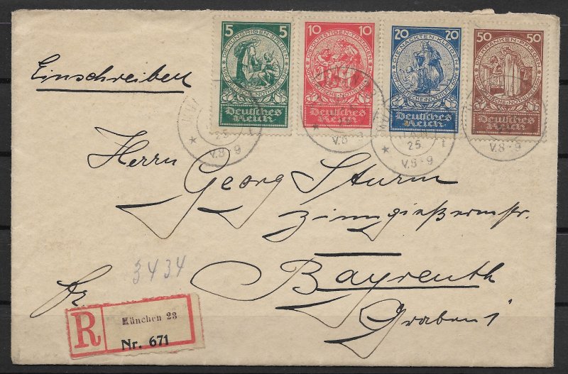 German Empire: 1924 Nothilfe Registered Set Cover