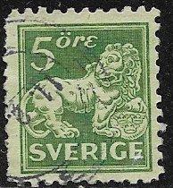 Sweden 126, 5o Heraldic Lion and Arms of Sweden, used, VF