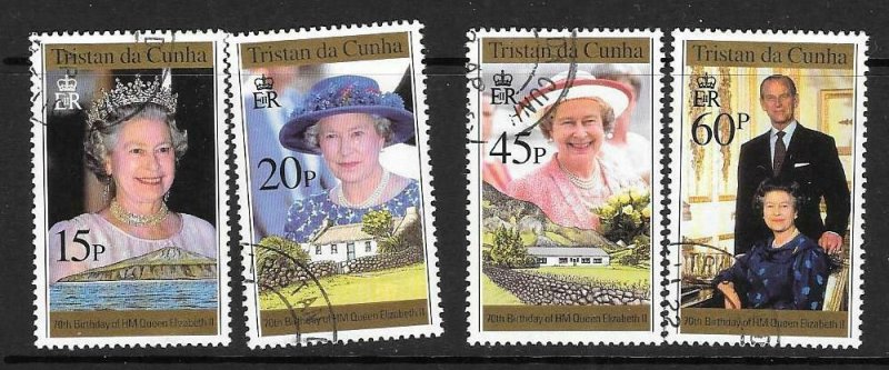 Tristan da Cunha SG594/7 1996 70th cumpleaños de la reina Isabel II Fine Used 