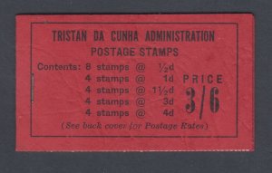 Tristan da Cunha SG SB2 Mint. 1958 3/6 Intact Booklet, fresh, bright, VF