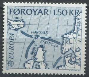 Faroe Islands Sc#81 MNH, 1.50k bl, Europa (C.E.P.T.) 1982 - Historical Events...