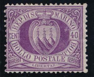 SAN MARINO 17 MINT HINGED, 40c VIOLET