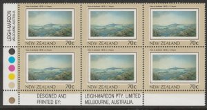 New Zealand 1988 70c Heritage - The Land Plate Block UHM