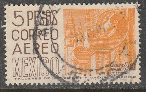 MEXICO C296, $5P 1950 Definitive 3rd Printing wmk 350. USED. F-VF. (1440)