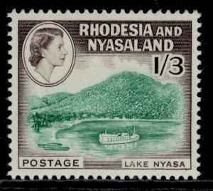 RHODESIA & NYASALAND QEII SG26, 1s 3d emerald & deep chocolate, M MINT.