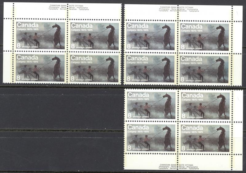 Canada Sc# 667 MNH PB Lot/3 1975 8¢ Calgary Stampede