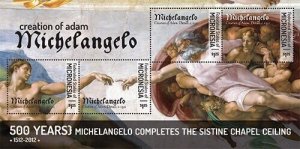 Micronesia 2012 - Michelangelo Art - Sheet of 4 Stamps - Scott #1004 - MNH