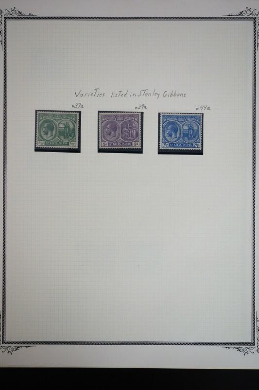 St Kitts 1920 to 1970 Stamp Collection