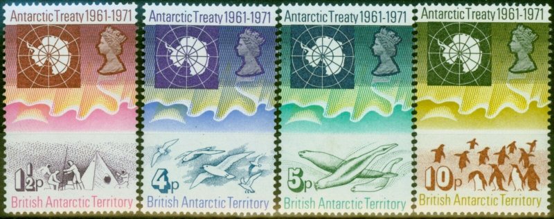 B.A.T 1971 Antarctic Treaty Set of 4 SG38-41 Fine MNH 