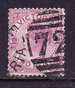 Australia States-Victoria-Sc#162a-used 2p red lilac Victoria-1886-7-