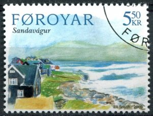 Faroe Islands Sc#453g Used, 5.50k multi, Settlements in Vagar Island (2005)