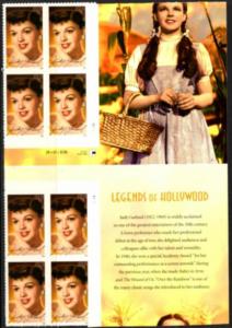 US Stamp #4077 MNH - Judy Garland Horizontal Gutter Block of 8 from Press Sheet