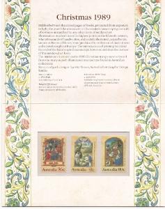 Australia 1159-61 1989 Christmas Post Office Pack