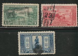 USA Scott 617-619 Used Lexington-Concord set