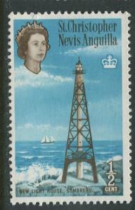 St. KITTS-NEVIS-Scott 145-QEII -Definitives-1963- MNH - Single 1/2c Stamp