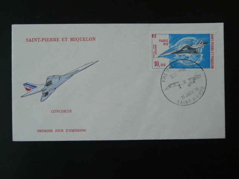 aircraft Concorde aviation FDC 1976 Saint Pierre et & Miquelon 100839
