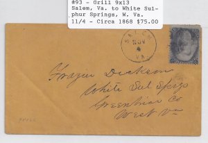 US Scott #93 used on cover