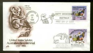 2370 AUSTRALIA JOINT COMBO FDC WASHINGTON, DC ARTCRAFT CACHET