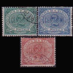 SAN MARINO 1877 - Scott# 1-3 Numeral 2c Used