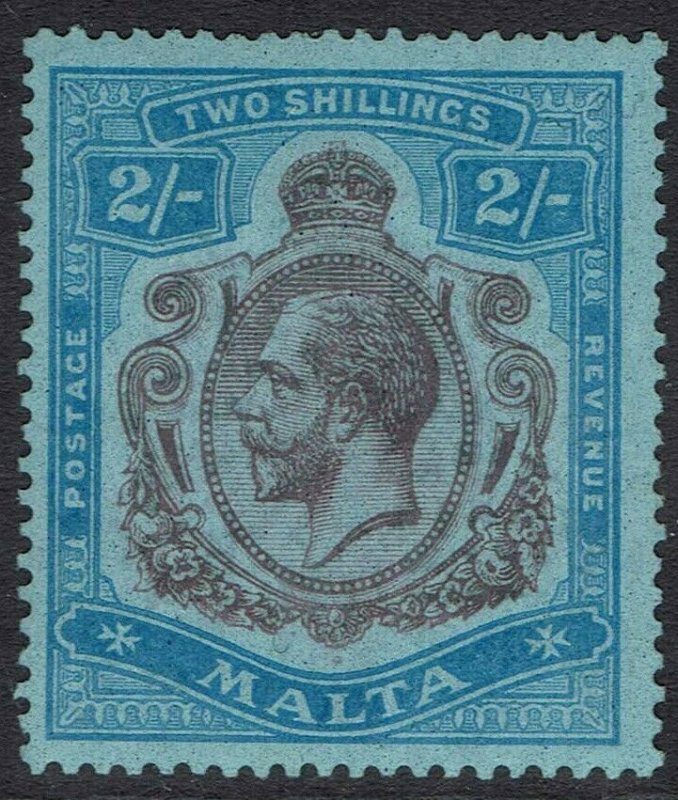 MALTA 1921 KGV 2/- WMK MULTI SCRIPT CA 