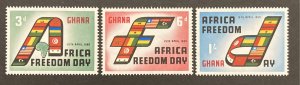 Ghana 1960 #75-7, African Freedom Day, MNH.