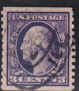 US Washington - Franklin #445 Used F - VF Scissor cut perfs as oftenb seen on...