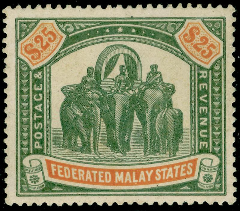 MALAYSIA - Federated Malay States SG51, $25 grn&orange, NH MINT. Cat £2250.