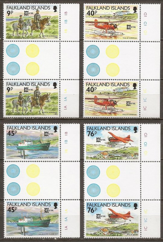 Falkland Islands Stamps Scott # 658 - 661 Mint NH Gutter Pairs Full Set of 4.
