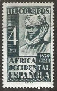 Spanish West Africa # 1 mint, lightly hinged.  1949 UPU issue.  (S1410)