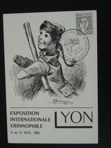 puppet Guignol commemorative postcard France 1963