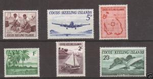 Cocos Islands Sc 1-6 MNH. 1963 First Issue cplt     1;0