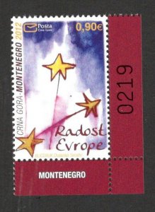 MONTENEGRO - MNH STAMP - JOY OF EUROPE - 2012.