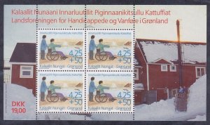 Greenland B21a MNH 1996 Handicapped & Disabled in Greenland Souvenir Sheet of 4