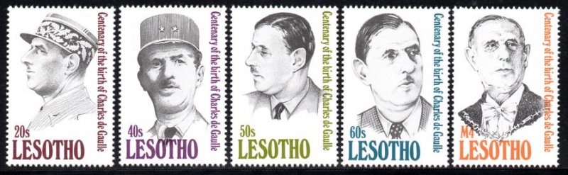 Lesotho - 1991 Charles de Gaulle Set MNH** SG 1036-1040