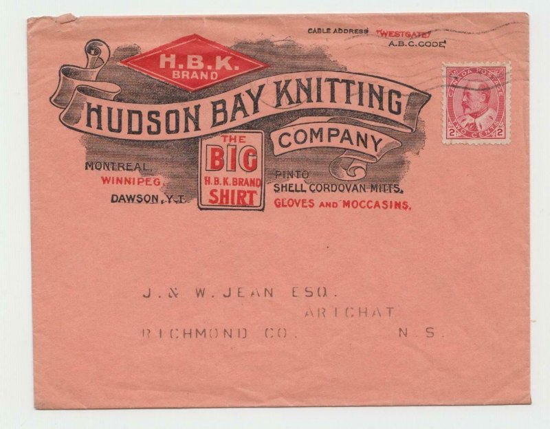 Ontaarden leraar salaris Canada 1906 "Hudson BAY Knitting Company" Advertising Cover to N.S., Scarce  Item | Canada, Stamp / HipStamp