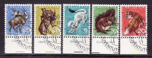 Switzerland-Sc#B360-4- id5-used semi-postal set-Animals-1966-