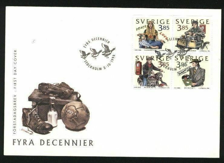 Sweden. FDC Cachet 1996. Four Decades. Engraver Lars Sjooblom