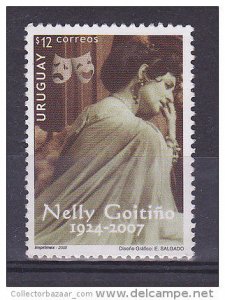 2008 Nelly Goitiño Theatre woman actress director mask URUGUAY Sc#2222 MNH