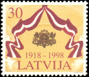 Latvia #477-478, Complete Set(2), 1998, Flag, Never Hinged