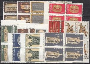 Cyprus Scott 452-463 Mint NH blocks (Catalog Value $24.00)