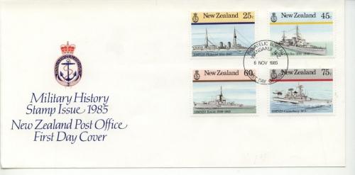 1985 New Zealand Military History - Navy (Scott 839-42) FDC