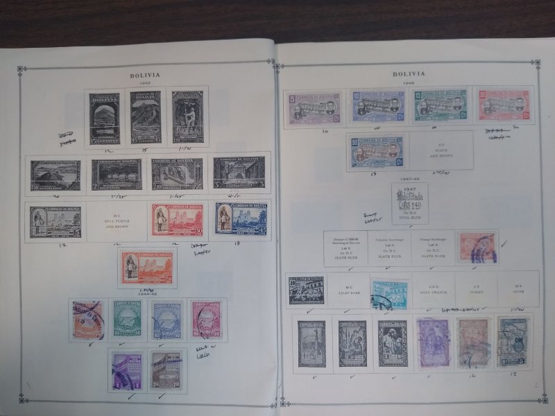 collection on pages Bolivia 1940-59 FW: CV $160