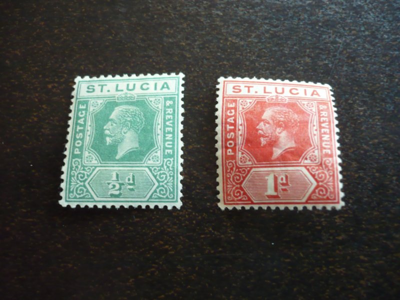 Stamps - St. Lucia - Scott# 64,65a - Mint Hinged Part Set of 2 Stamps