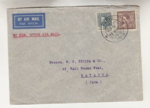 IRAQ, 1936 Airmail cover, Basrah to Neth. East Indies, 5f., & 50f.