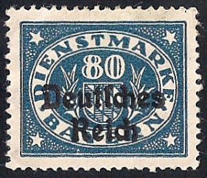 Bavaria #O62 80pf Official Stamp used EGRADED XF 88 XXF