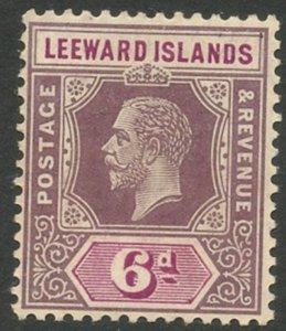 LEEWARD IS. Sc#53 1912 KGV 6p Vio & Red Vio Wmk. 3 Mult Crown CA OG MH (cd)