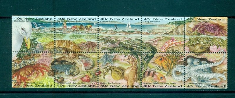 New Zealand - Sc# 1344a. 1996 Seashore. MNH Booklet Pane. $6.50.