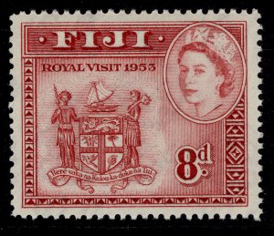 FIJI QEII SG278, 8d deep carmine red 1953 ROYAL VISIT, NH MINT.