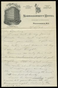 U.S. Scott 610 on 1923 Ad Cover for the Narragansett Hotel in Providence, RI 